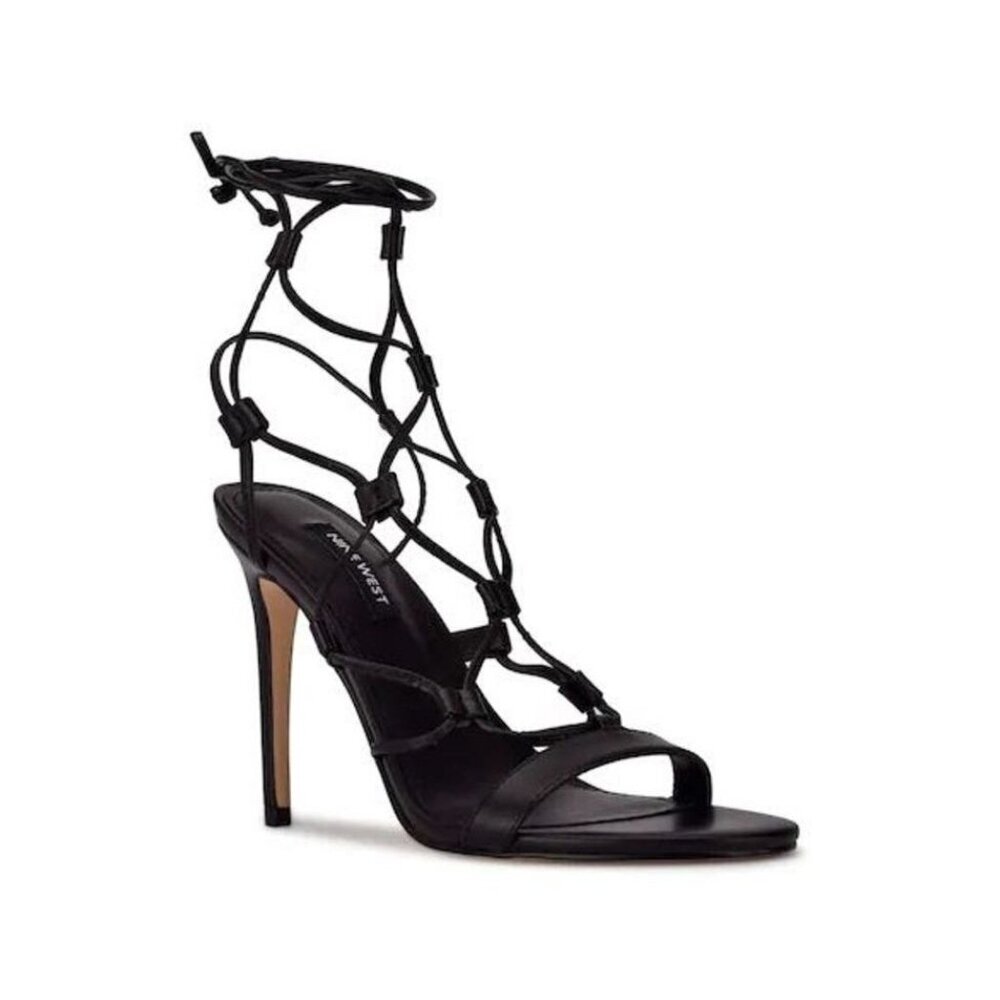 Nine West Mix 3 Black Strappy Gladiator Heeled Sandal/Sz. 7M NWOB
